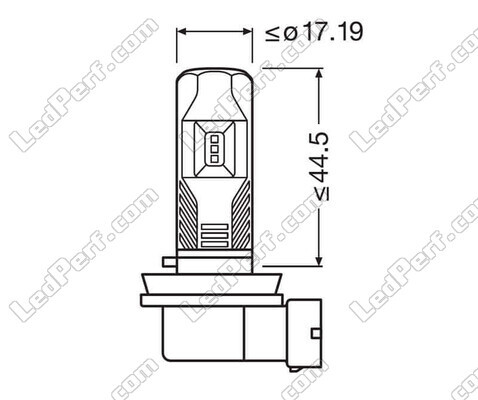 Dimensions of Osram LEDriving HL Easy H16 LED Bulbs for Fog Lights