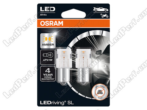 P21W amber LED bulbs Osram LEDriving® SL - BA15s