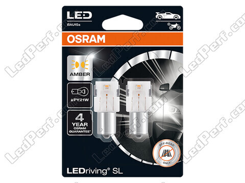 PY21W amber LED bulbs Osram LEDriving® SL - BAU15s