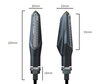 Overall dimensions of dynamic LED turn signals with Daytime Running Light for Aprilia RSV 1000 Tuono (2002 - 2005)