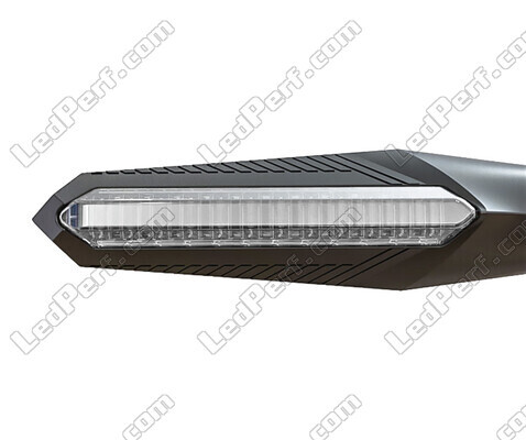 Front view of dynamic LED turn signals + brake lights for Triumph Tiger Explorer 1200